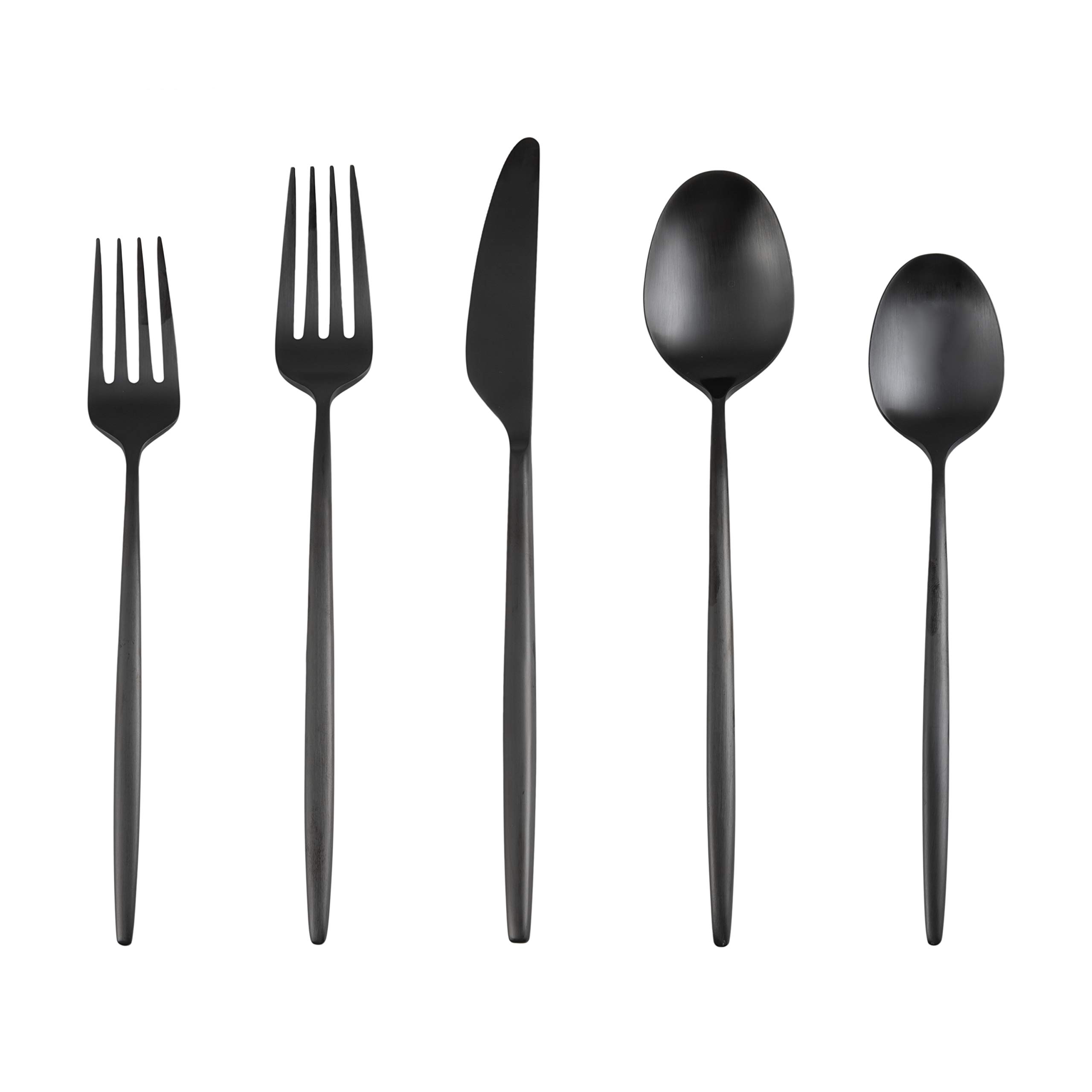 Cambridge SilversmithsGaze Black Satin 20 Piece Flatware Set, Service for 4, silver
