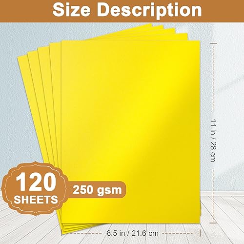 Miniatura 65 de 28 hojas de cartulina dorada brillante de 8.5 x 11 pulgadas, papel metálico de 8.82 oz/m²/92 libras para hacer tarjetas de bricolaje, aniversarios