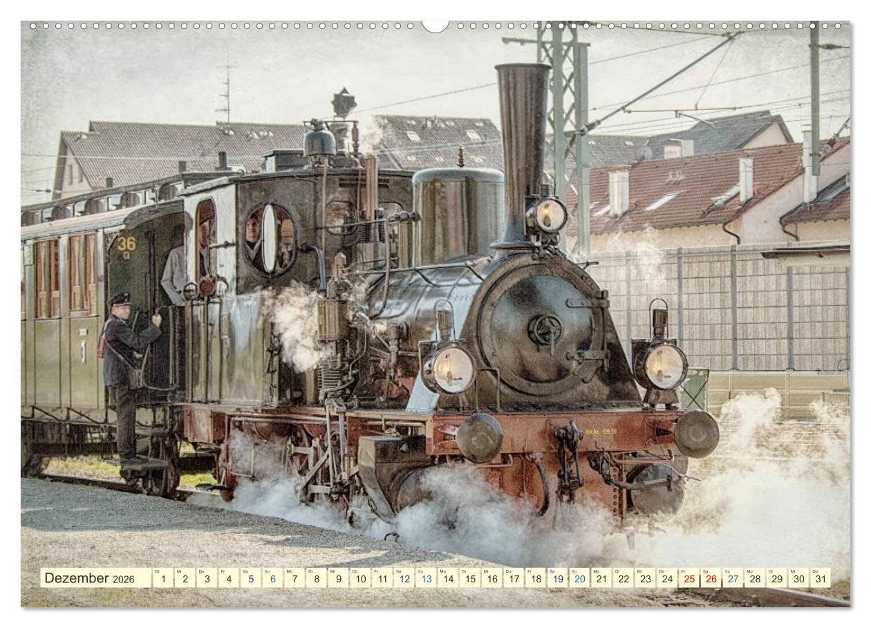 Dampfloks - eindrucksvolle Lokomotiven (hochwertiger Premium Wandkalender 2026 DIN A2 quer), Kunstdruck in Hochglanz: Dampfloks für Lokfans (CALVENDO Mobilitaet)