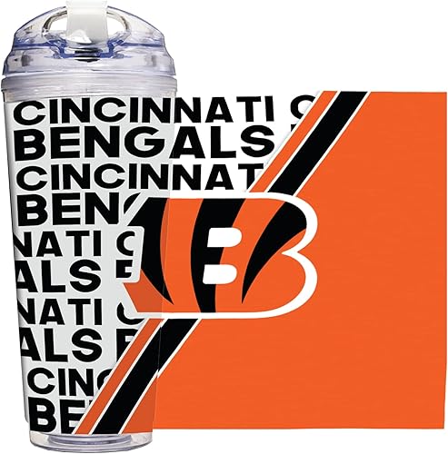 Miniatura 93 de Rico Industries NFL Football - Vaso de acrílico de 24 onzas con tapa con bisagras, vaso de doble pared con licencia oficial para fanáticos de la NFL