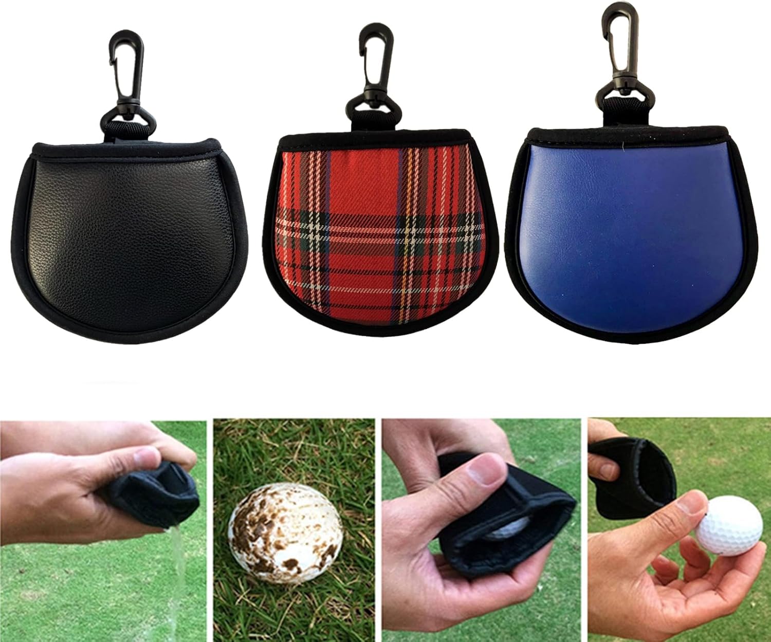 Golf Ball Cleaning Bag Waterproof Golf Ball Washer Pocket Golf Ball Washer Pocket Bag Cleaning Bag
