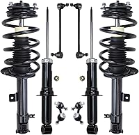 Vista 155 de Detroit Axle - Kit de puntales delanteros para Ford 2000-2004 Focus 2 puntales con muelle helicoidal 2 brazos de control inferiores con rótulas 2001