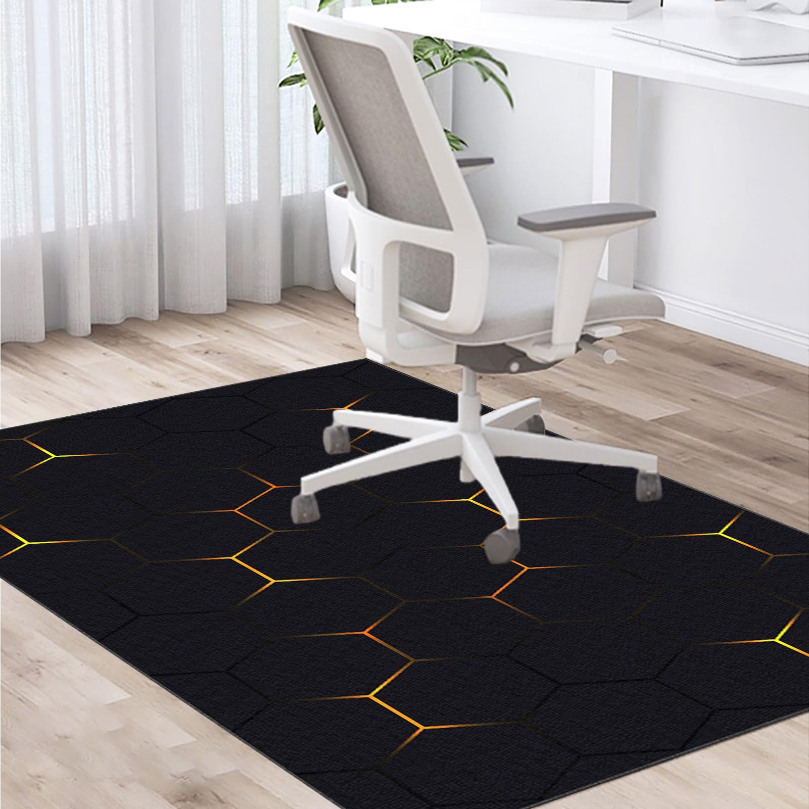 Zteiuqx Computer Gaming Chair Mat,Office Chair Mat for Hardwood Floor & Carpeted Floor, Heavy Duty Floor Protector Desk Chair Mat for Carpet Floors, Non Slip Chair Mat for Home Office 120 x 150 cm