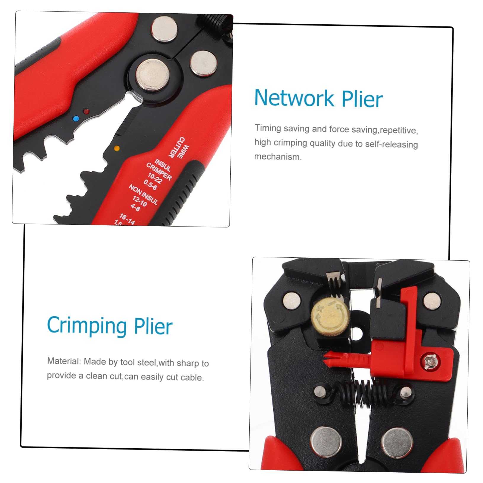Gatuida Kits De Destornilladores Para Electricistas Aislados y Crimpadora De Terminales De Cable Certificados, Multifuncionales y Ergonómicos Para Trabajos Eléctricos, Set De 9 Piezas