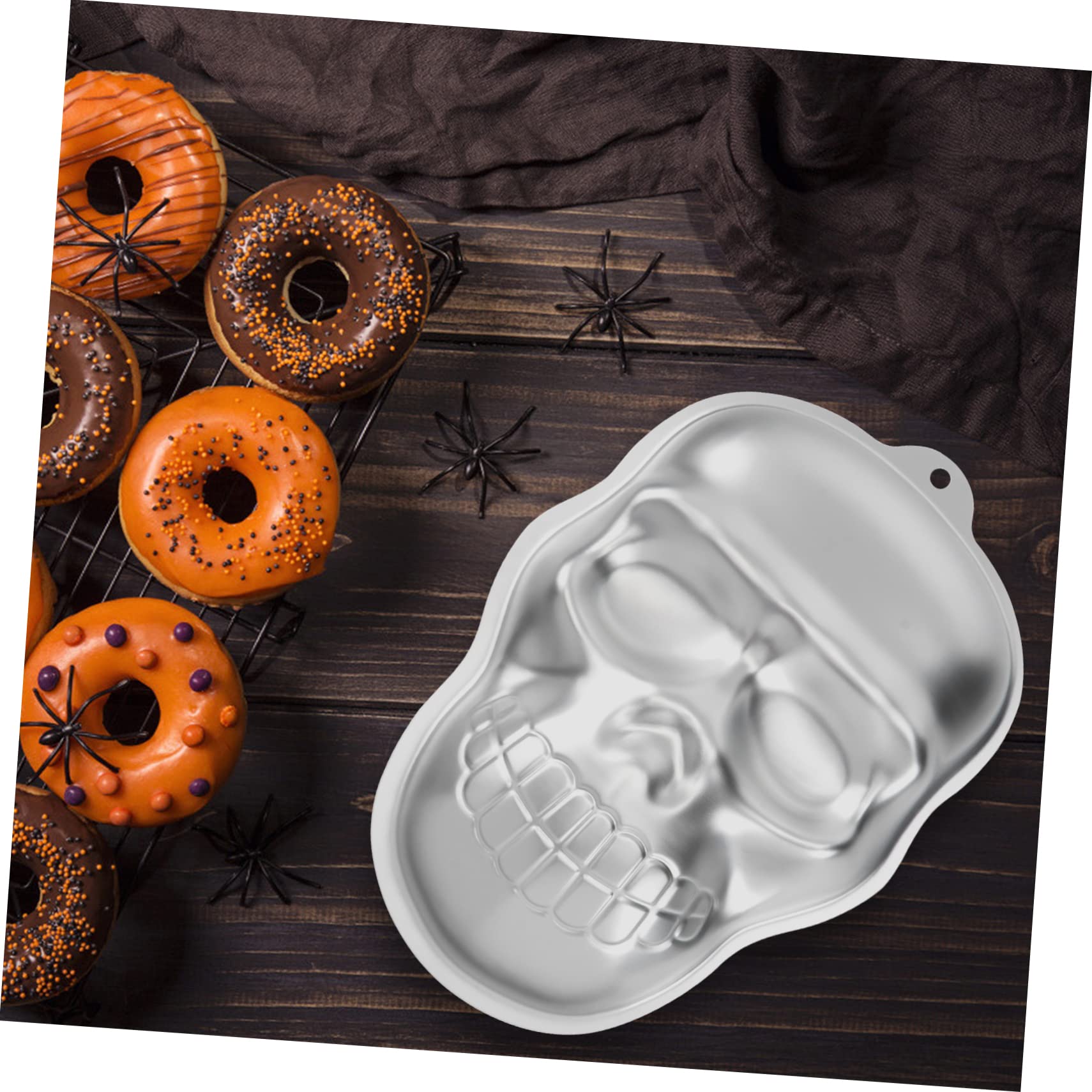 UPKOCH Moule À Gâteau En Aluminium En Forme De Crâne Dhalloween 3 Pièces Flexible Pour Fondant Chocolat Et Bonbons