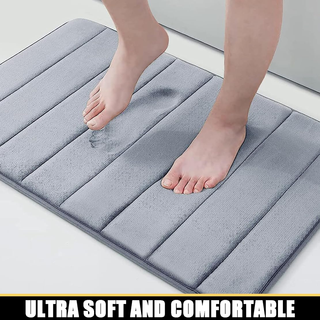 Felpudo para Puerta, alfombras de baño, Gruesas, con Memoria, Fuerte, Absorbente de Agua, Lavable, ultrasuave, cómoda, Cuarto de Lavado, Verde, 20 "x 32"