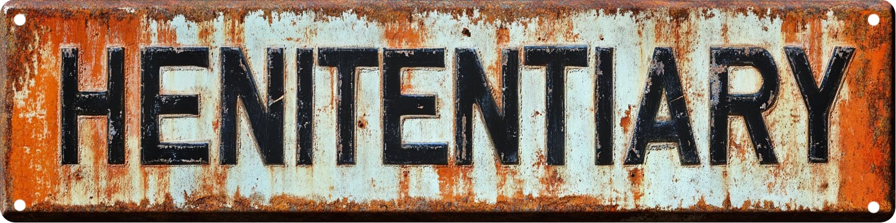Vintage Tin Henitentiary Sign Retro Metal Sign Suitable For Home Street Shop Garage Bar Farm Garden - Multi-Purpose Metal Sign for Indoor/Outdoor Use Plaque 4x16 Inch