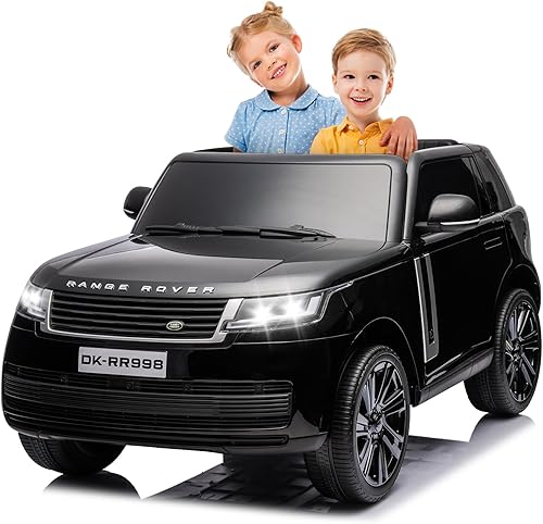Perbyste Vehículos eléctricos con licencia Land Rover de 24 V para niños, 2 plazas, vehículos eléctricos con licencia Land Rover con control remoto