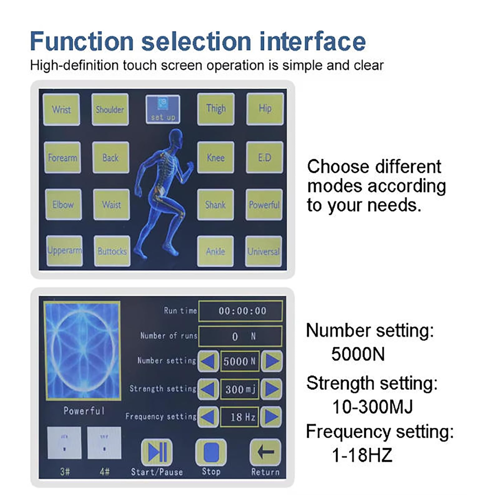 Máquina Terapia Ondas Choque, Dispositivo Terapia Ondas Choque ED Con 1 Mango Y 7 Sondas,frecuencia Ajustable 1-18HZ Y Energía 10-300MJ,profundamente En Piel 8cm,no Invasivo, Para El Cuerpo