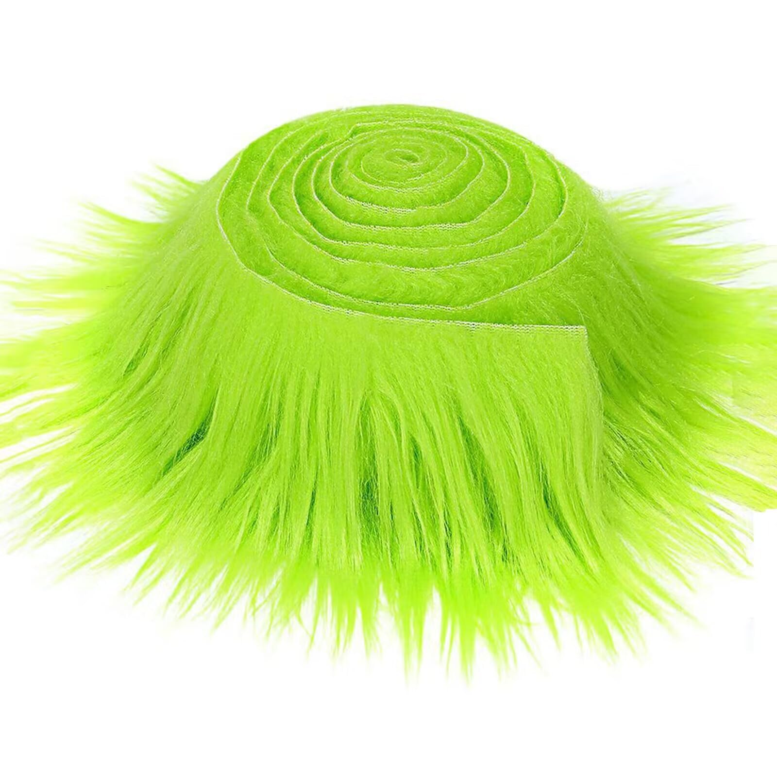 Sgehenr 3-Green Green Faux Fur Fabric,9 X 150Cm Shaggy Plush Fur Fabric Cut Turkey Fluffy Craft Fur For Gnomes Beard Santa Claus Hair Dwarf Cosplay Costume Diy Craft Decoration (3-Green)