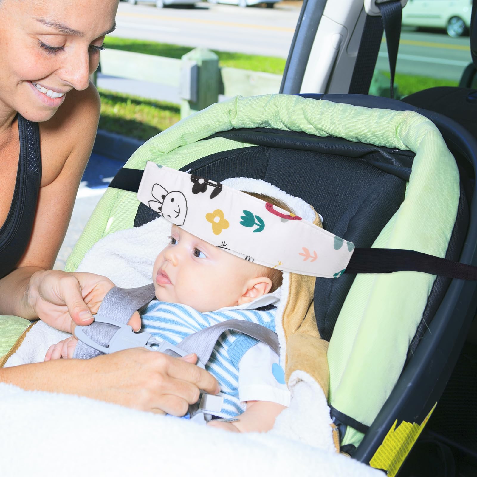 3 unidades reposacabezas para coche y niños, soporte para la cabeza ajustable, soporte para la cabeza del coche para dormir para niños, accesorio para asiento de niños, cinta para la cabeza, para