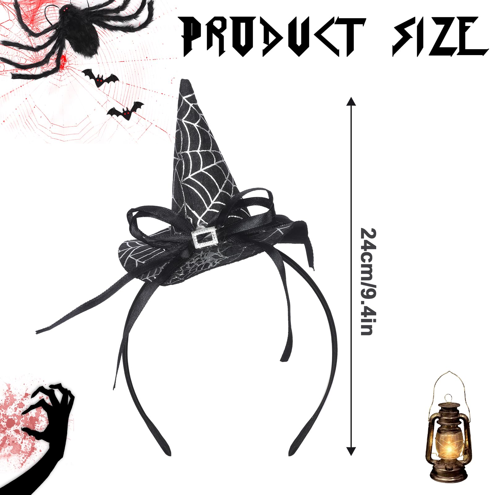 Jiusely Halloween Headbands Spider Hair Hoop 4pcs - Image 2