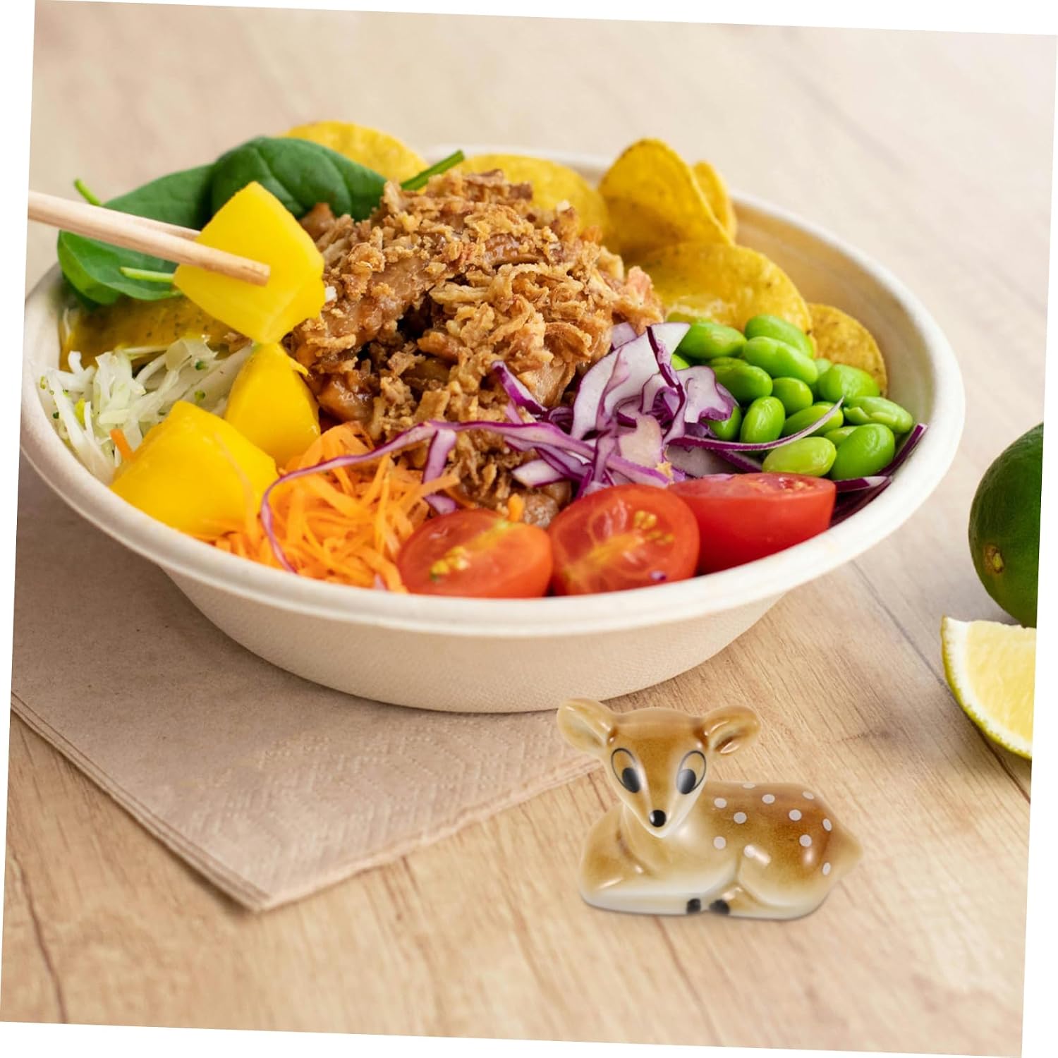 Cute Ceramic Deer Chopstick Holder 6pcs for Dining Table