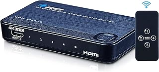 OREI 4 in 1 Out 4K HDMI Switch, 4K@60Hz 4:4:4 ARC Auto Switch EDID HDMI 2.0, 18Gbps, HDCP 2.2, Dolby Passthrough CEC, HDR10, Dolby Vision