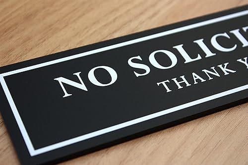 Vista 4 de Kubik Letters Letrero de No Soliciting para puerta de entrada de casa, sin solicitantes de solicitud de silicación para el hogar y la empresa, Negro