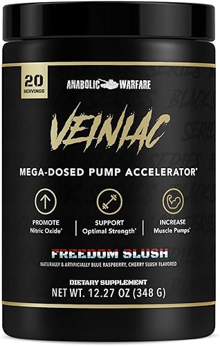 Anabolic Warfare Veiniac - Suplemento activador de bomba muscular sin estimulantes antes del entrenamiento con L-citrulina, betaína anhidra y AGMass