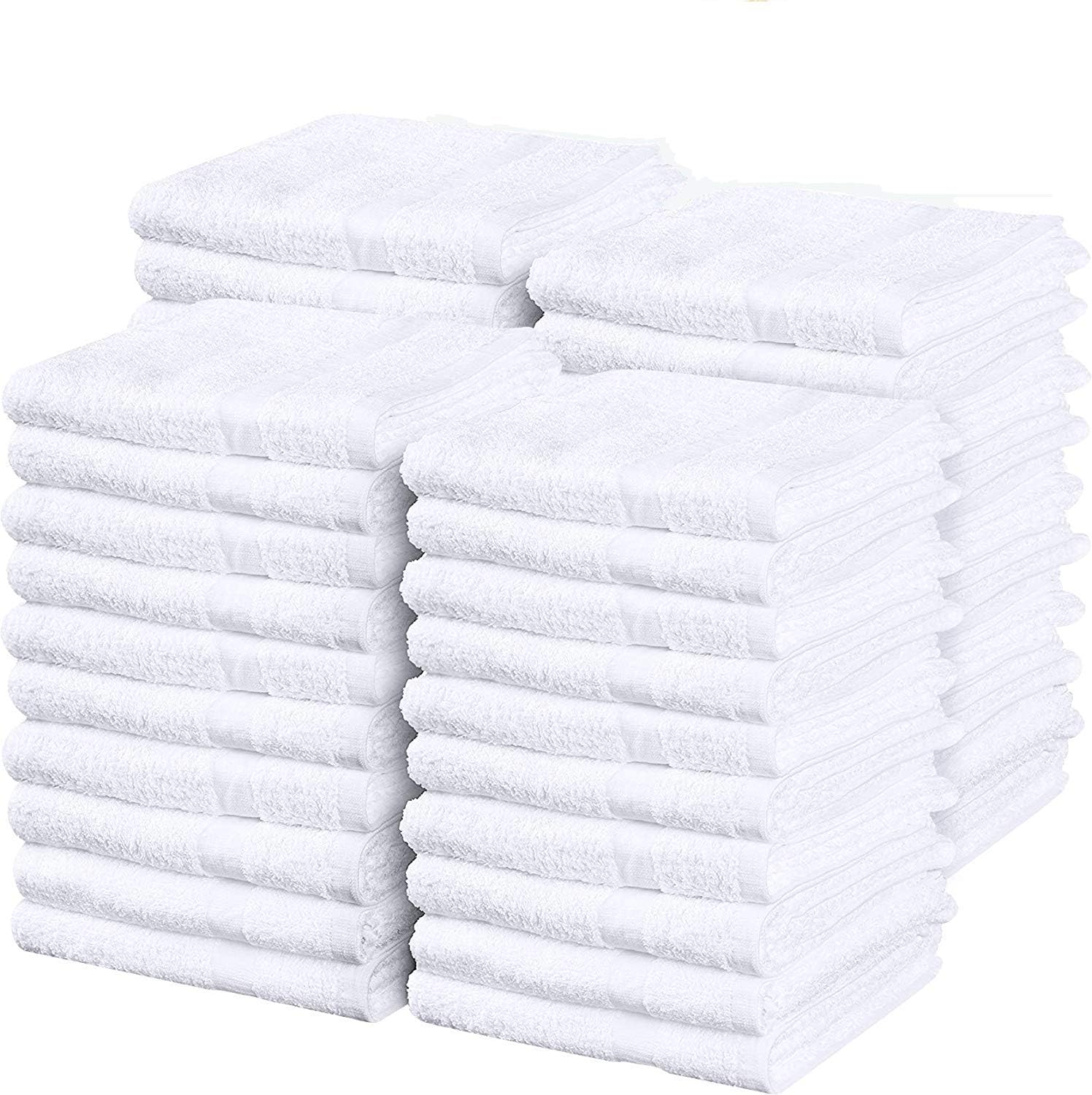 Simpli-Magic 794118 Commercial Grade Soft Plush Cotton Terry Towels, 60-Pack, White