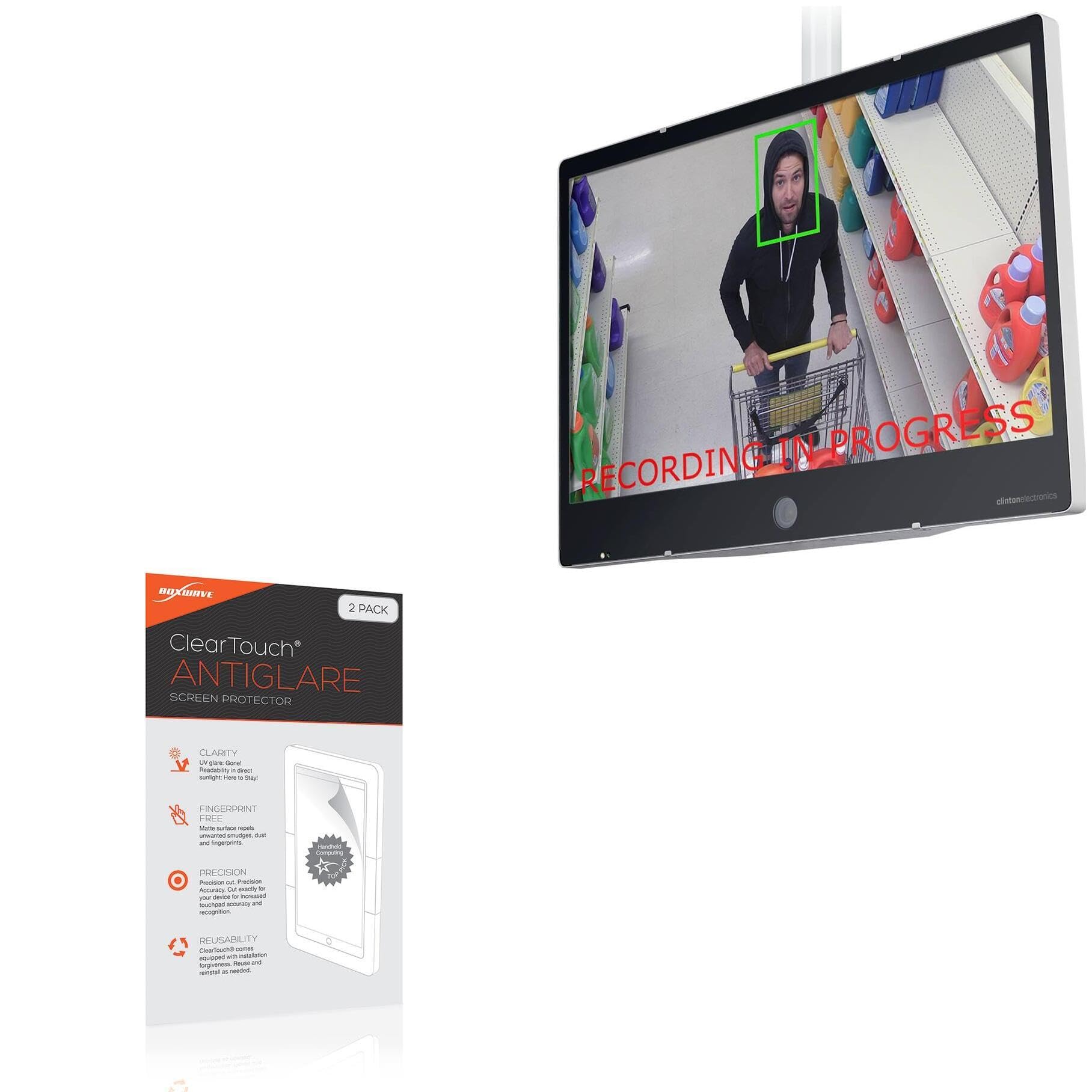BoxWave Screen Protector Compatible with Clinton Electronics CE-M32-HD - ClearTouch Anti-Glare (2-Pack), Anti-Fingerprint Matte Film Skin