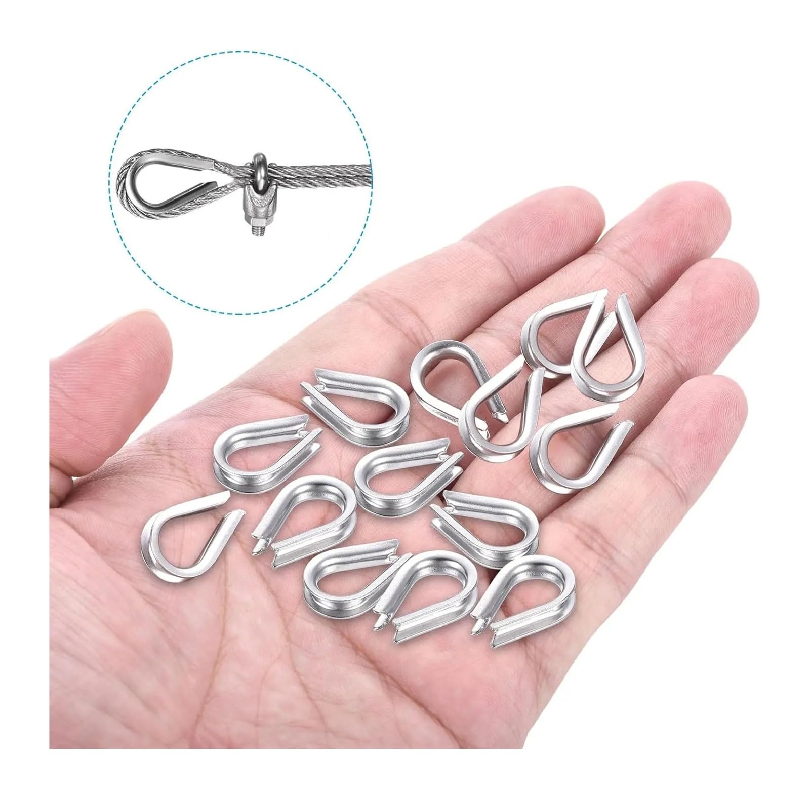 Set Di Morsetti A U for Carichi Pesanti Con Fermagli E Redancia for Funi In Acciaio M2-M3-M4-M5-M6-M8-M10(M8-10PCS)