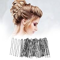 Vista 6 de Tbestmax 300 alfileres de pelo en forma de U, para ballet, red de pelo para mujer, 2.8 in, color negro