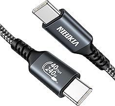 Cavo USB 4 con cavo Thunderbolt 4 1 m, 40 Gbps USB C cavo dati 8 K @60 Hz 4 K @144 Hz HDR ricarica rapida 240 W 5 A PD3.1 per MacBook, iPad, iPhone 15 Pro, SSD, docking station, monitor USB-C