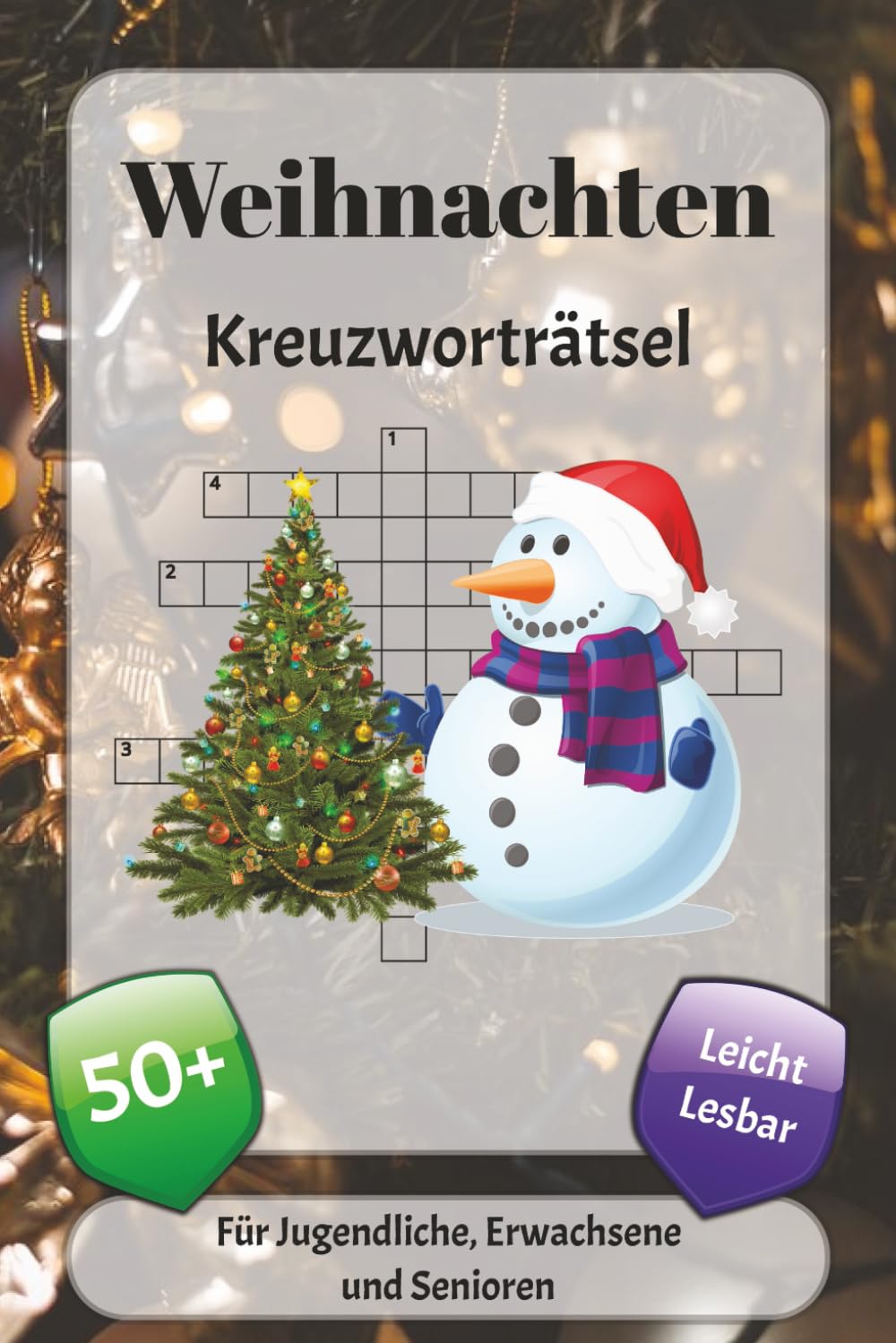 Weihnachten Kreuzworträtsel: Kreuzworträtsel mit leicht lesbarer Schrift über Geschenke, Tannen, Festmahle und mehr | 6x9 Zoll, 120 Seiten | über 50 ... … Geschenk für Urlaub, Ferien und Entspannung