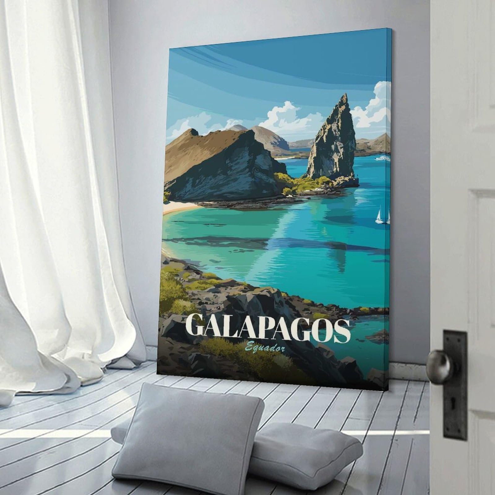 Junmoney Galapagos Islands, Ecuador Travel Wall Art Print, 24x36inch(60x90cm), for Bedroom Decor, Cosy Corners Or Studios, Decorative Wall Art for Cosy Rooms