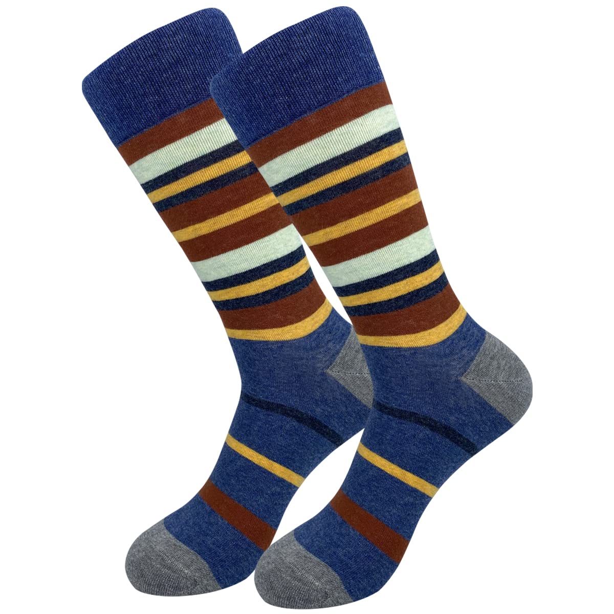 HHX YONLEE Calcetines de vestir para hombre, 5/6/10 pares de calcetines coloridos de algodón novedoso, casuales, divertidos, talla 10-13