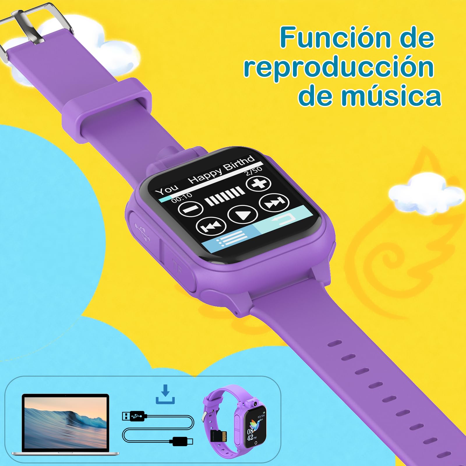 Diswoe Reloj Inteligente Niño Niña, Reloj Niños con Cámara Giratoria de 90 Grados,Música, Juegos, Podómetro, Despertador Yotras Funciones, Juguetes y Regalos para Niños y Niñas de 3 a 12 Años