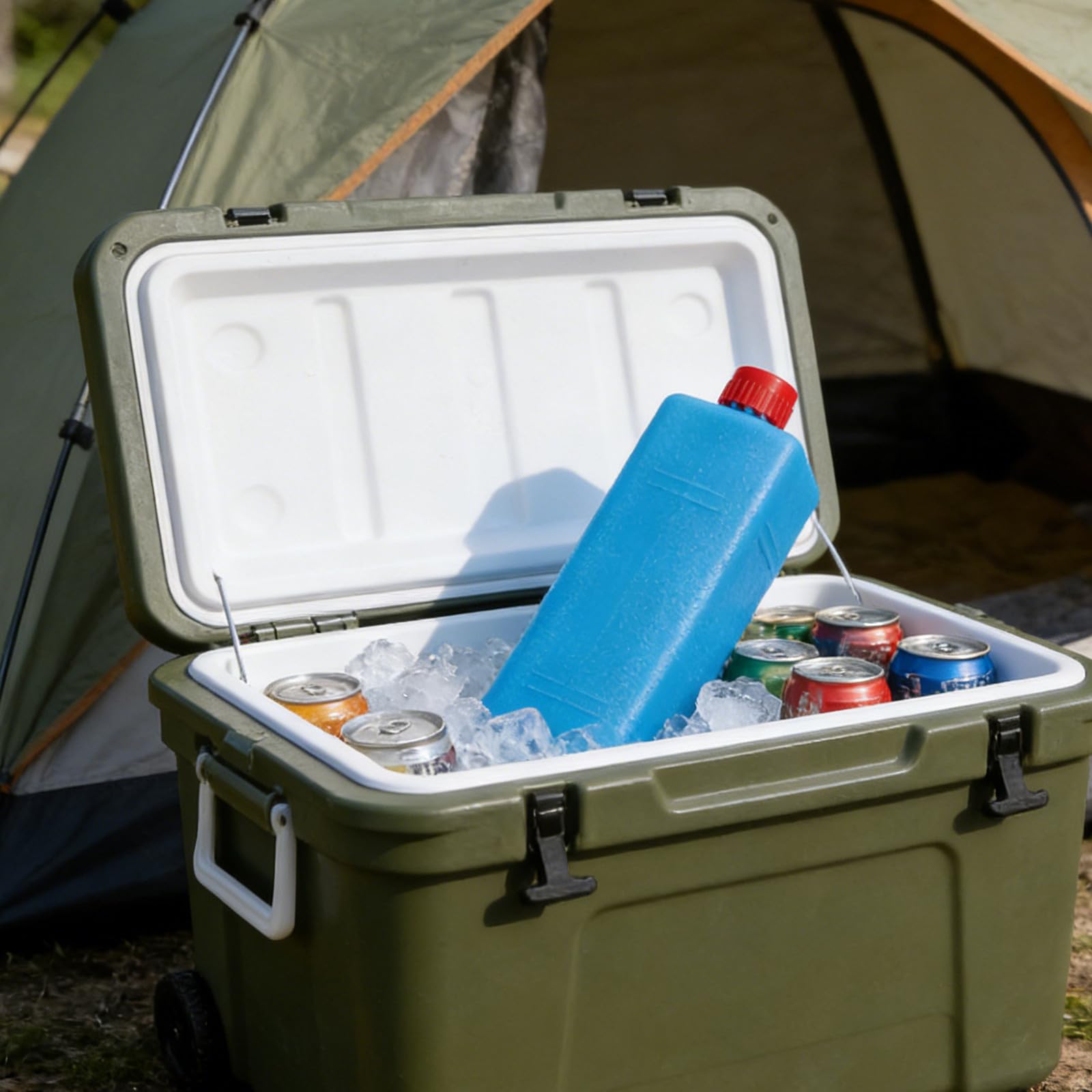 VANZACK 8 Stück Wiederverwendbare Eisbeutel zum Kühlen für Getränke und Soda mit Langlebiger Kaltlagerung in Blau für Büro und Outdoor im Sommer : 