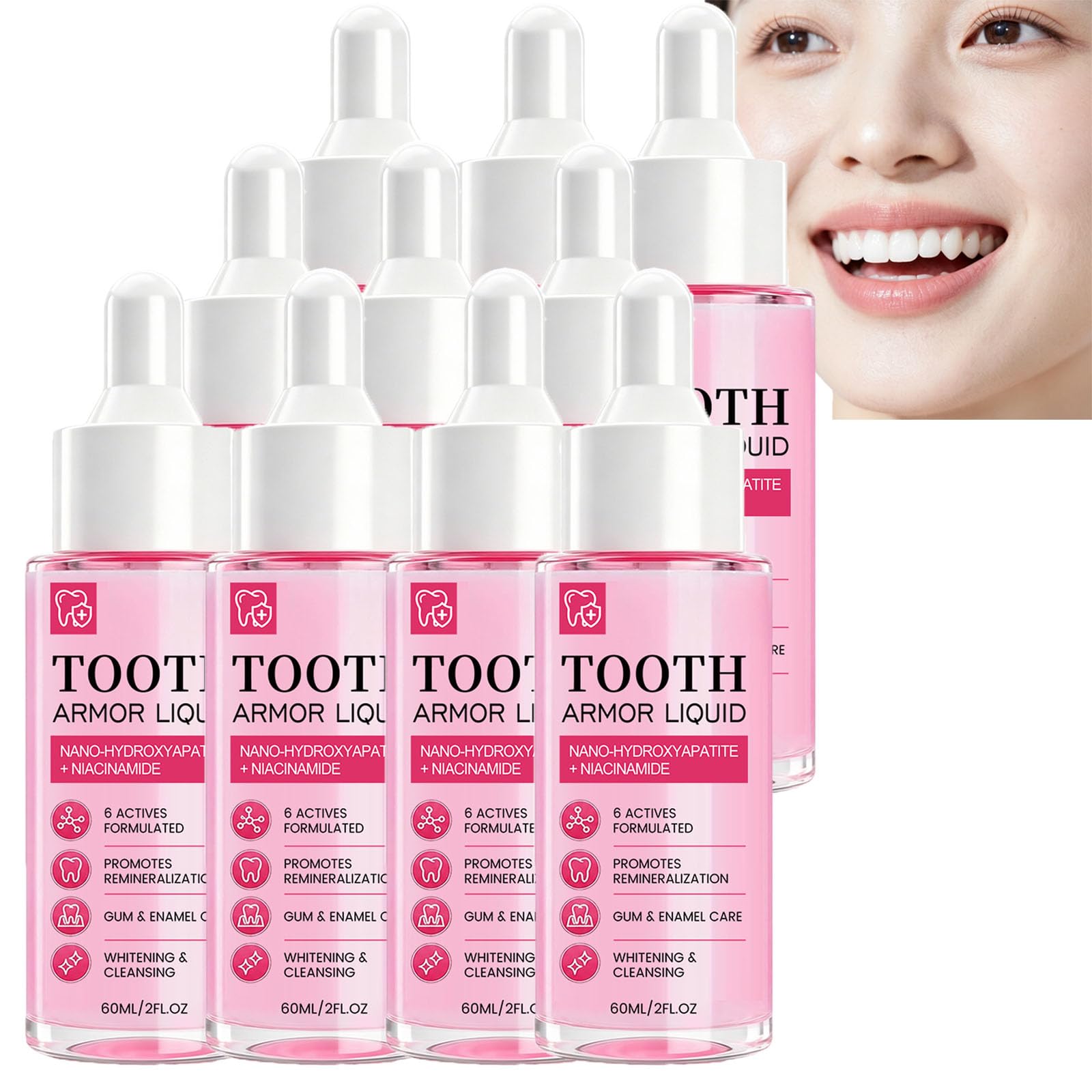 Tooth Armor Liquid Drops mit Nano Hydroxyapatite, Stärkung des Zahnschmelzes und sanfte tägliche Mundpflege für empfindliche Zähne, fluoridfreier Atemerfrischer (10PCS)