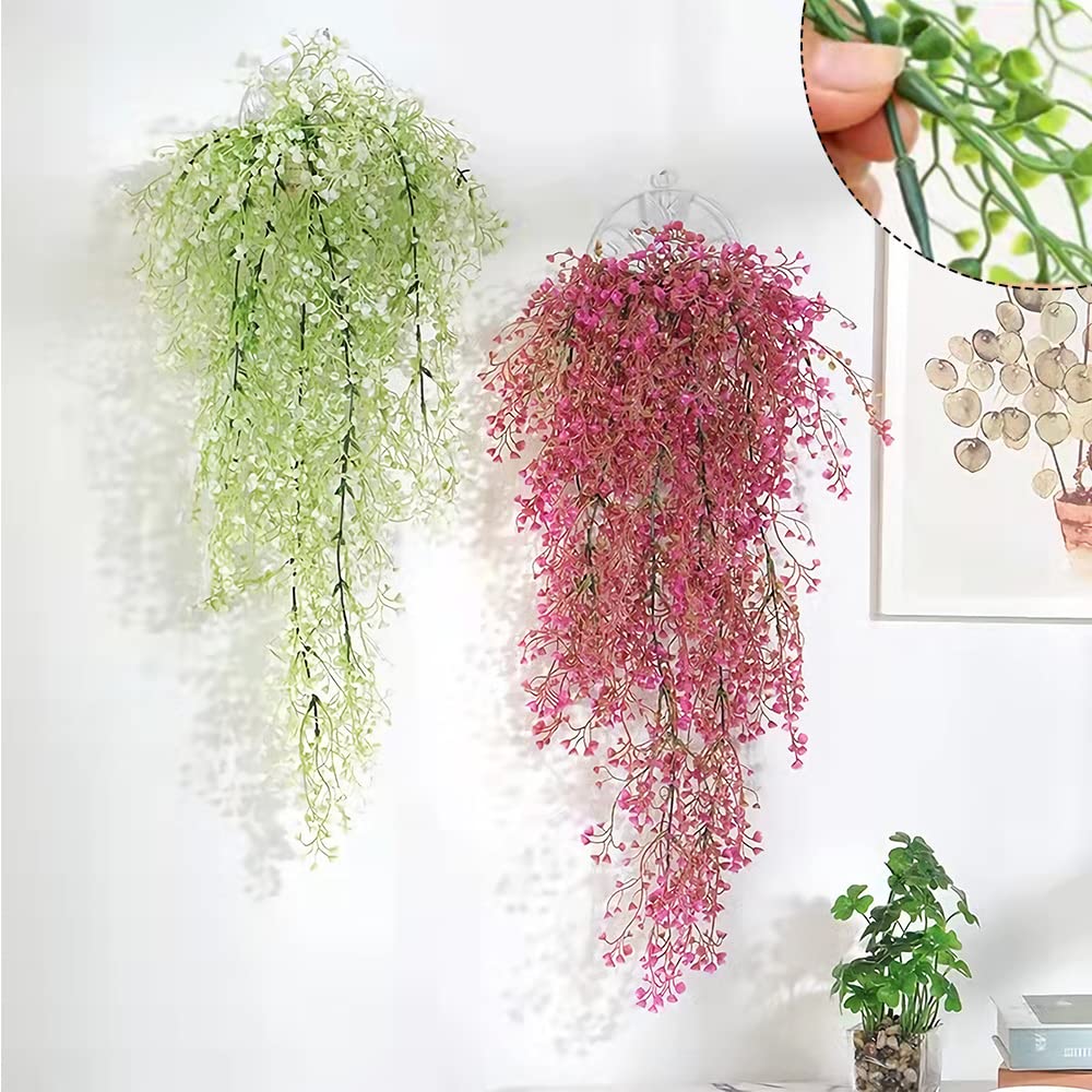 2er-Set Künstliche Hängeblumen – 85cm Rosen-Pflanzen Für Wand, Terrasse, Garten & Hochzeit – Wasserfest, UV-beständig