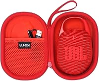 Vista 12 de LTGEM - Funda compatible con altavoz Bluetooth portátil JBL Clip 3, impermeable, duradero, color negro