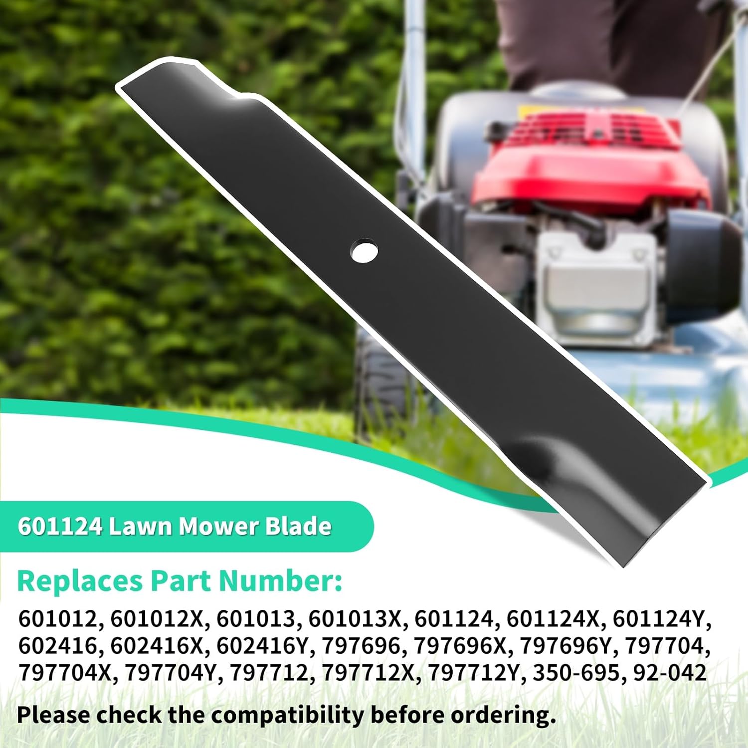 601124 High Lift Blades for 54" Deck, 797696 Mower Blades Compatible with Hu-stler Raptor SD, Fastrak, Super Z Series Lawn Mower, Replaces 601012, 601013, 602416, 797704, 797712, 6 Pack