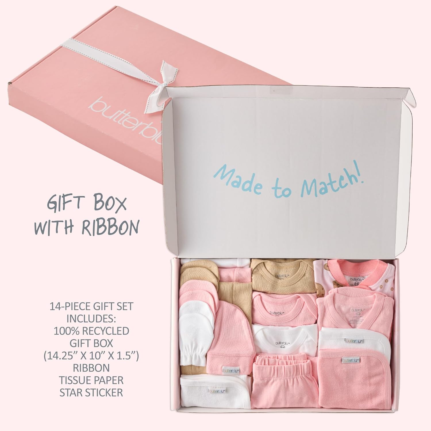 unisex-baby Sweet Beginnings 19-piece Baby Gift Set Organic Cotton Layette Clothing in Box for Boys & Girls - Image 4