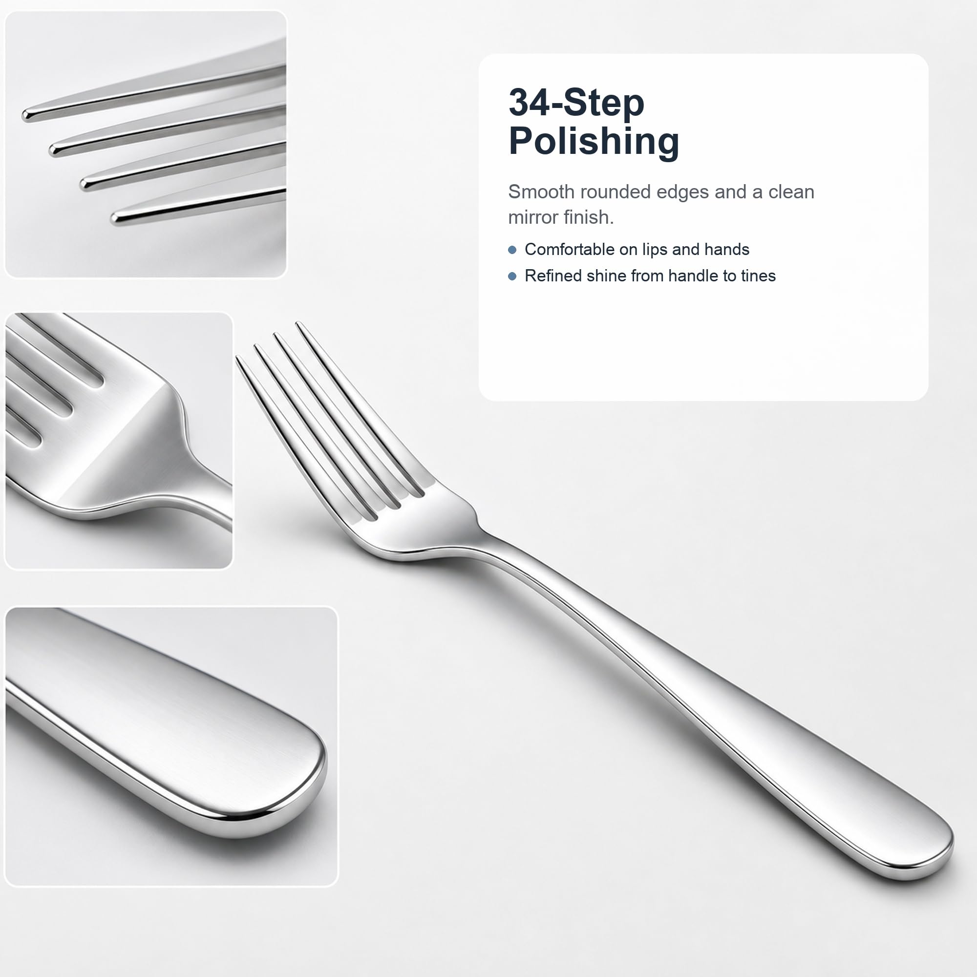 12 Piece Dinner Forks Set, 18/10 Stainless Steel Forks Silverware, 8 Inch — Amazon image 3