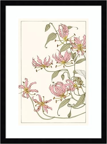 Miniatura 10 de Amanti Art Impresión artística enmarcada para pared, 28 x 21 pulgadas, lirio gloriosa botánico I de Melissa Wang, arte de pared de flores, Búho