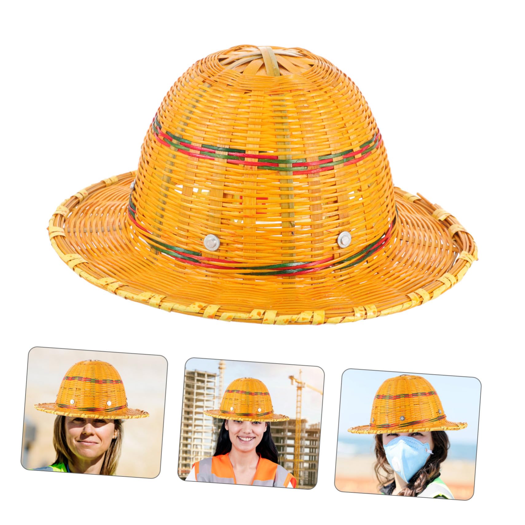 Schutzhelm mit Kurzem Schirm Atmungsaktiver aus Bambusgewebe Leichter Arbeitsschutzhelm im Sommer mit UV Schutz und Robustem Bambusmaterial für Baustellen