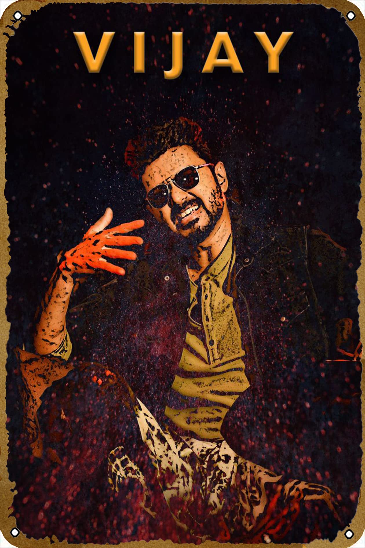 Vijay Movie Poster Metal Tin Sign 8x12 inch Wall Decor Gifts for Home,Street,Bars,Restaurants,Cafes,Store