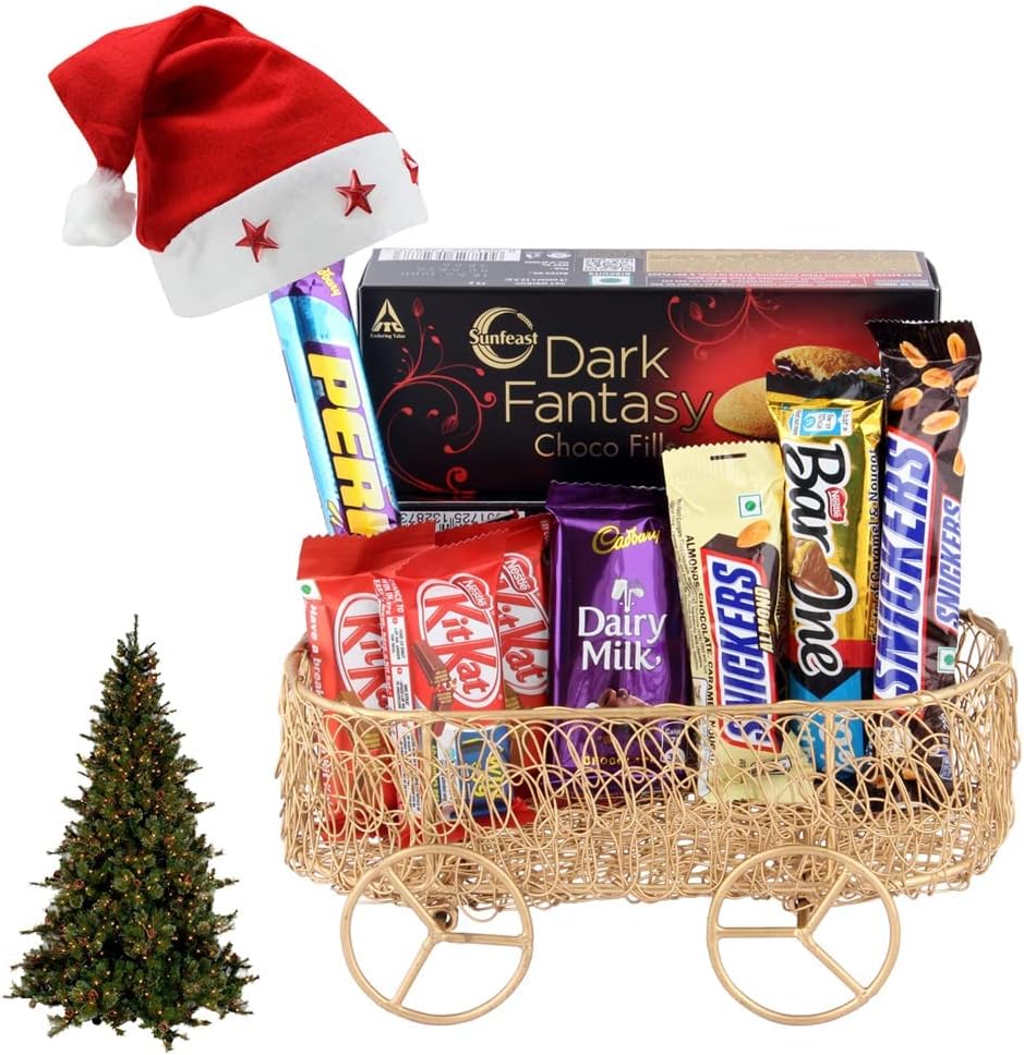 Astonished Retail Surprise Gift For Girls | Premium Christmas Chocolate Gift | Christmas Gift Hamper With Christmas Tree & Christmas Cap | 560