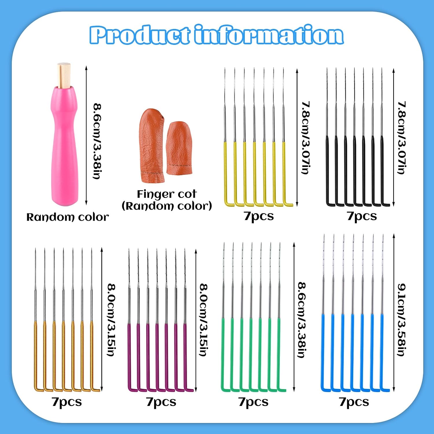 Mayboos 42 Pcs Needle Felting Needles,Wool Felting Supplies with 3 Types Star,Twisted,Triangular Felting Needles Color Coded Wool Felting Needles Tool Kit
