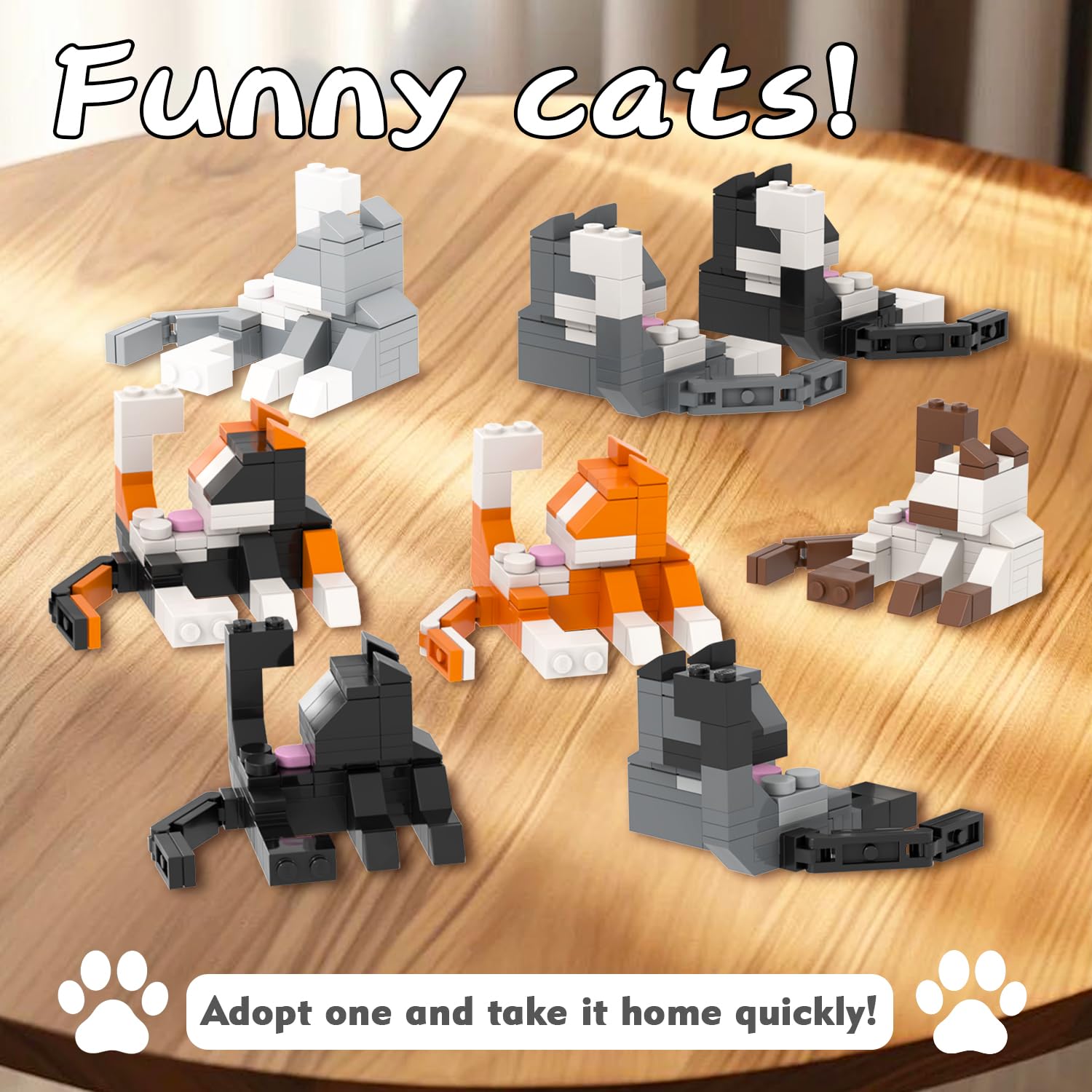 Amazon.com: MOOXI-MOC 8 Styles Cat Licking Butt Building Set