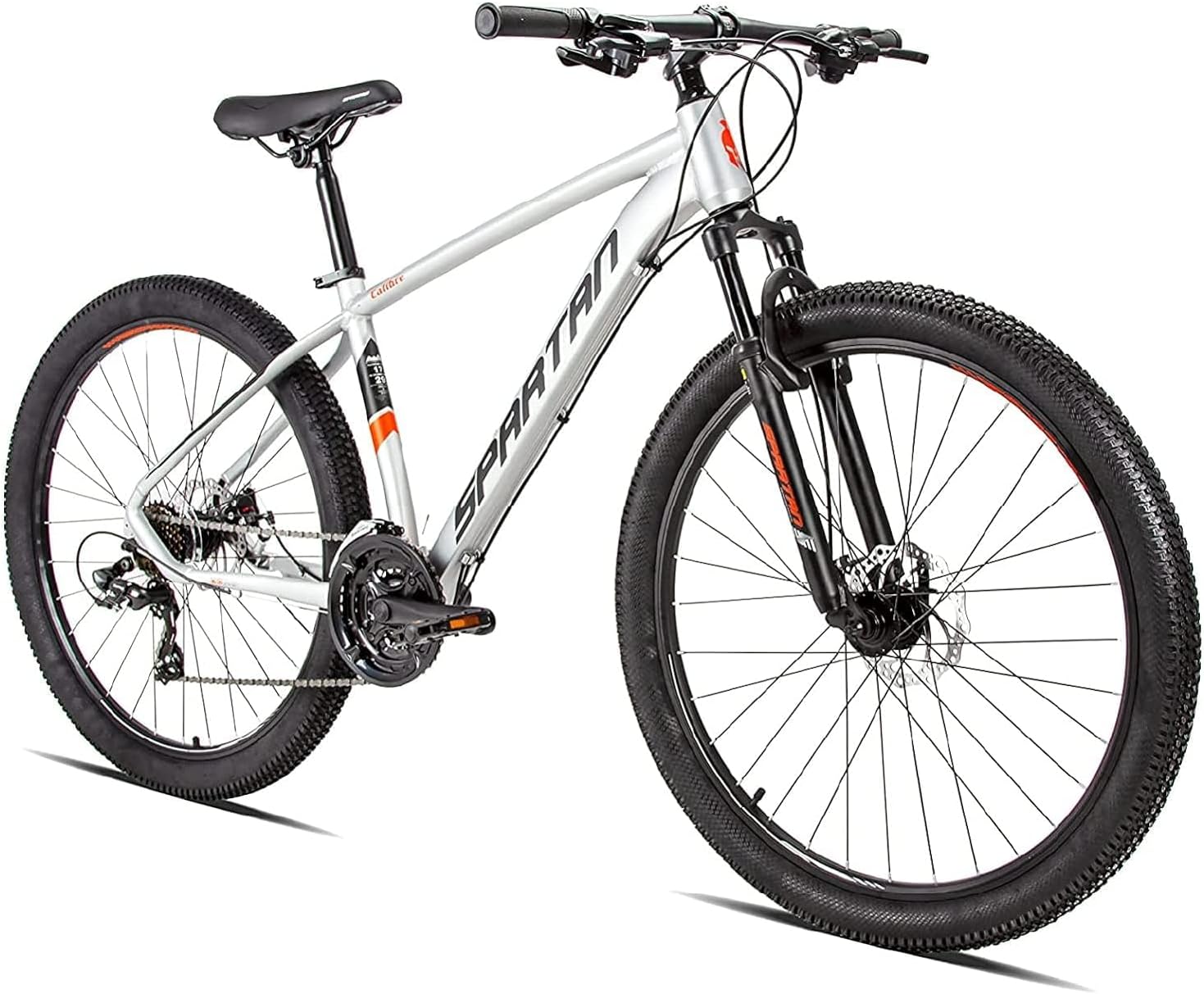 Spartan Caliber Alloy Mountain Bike | 24”, 26”, 27.5” & 29” Wheels, 18-Speed Drivetrain, Front Suspension, Knobby Tires, Dual Brakes, Lightweight Hardtail MTB for Teens