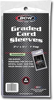 BCW Resealable Graded Card Sleeves - 100 Pack | Clear Polypropylene Protection for PSA, Beckett & More | Acid-Free, Archival Quality | Fits Trading, Sports and Collectible Cards