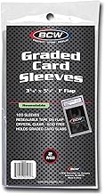 BCW Resealable Graded Card Sleeves | 100 Pack | Universal Fit for PSA, Beckett, SGC & More | Acid-Free Archival Polypropylene | 3¾ x 5½ with 1” Flap