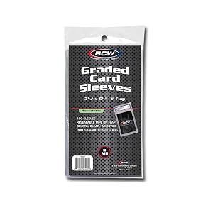 BCW Resealable Graded Card Sleeves - 100 Pack Clear Polypropylene Protection for PSA Beckett More Acid-Free Archival Quality