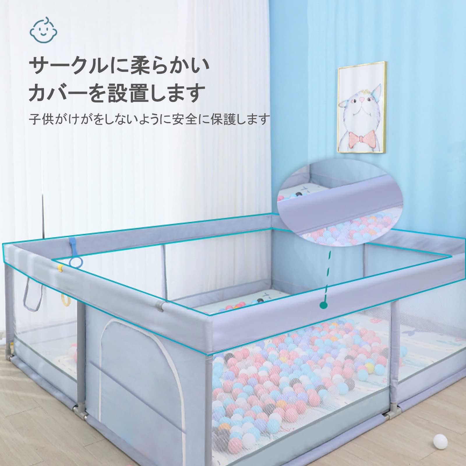 Amazon.co.jp: 大阪熊 ベビーサークル ベビーフェンス 200x180x65cm