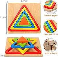 Vista 3 de Toddler Puzzles Montessori Toy Wooden Shape Sorting Puzzle Sensory Toy Toddler Activities Preschool Learning Educational Autistic Developmental 1 2