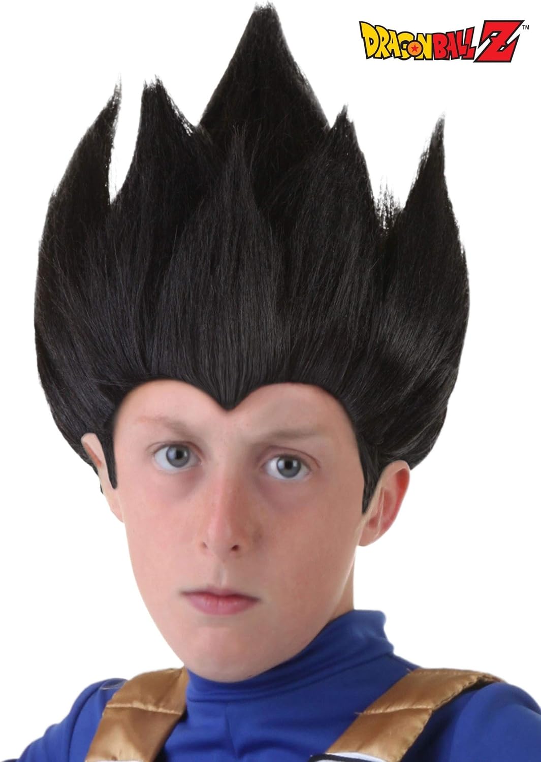 Kid's Dragon Ball Z Vegeta Costume Wig Accessory | Black Spikey Hairstyle for Anime Cosplay