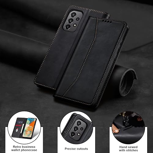 Miniatura 7 de Jasonyu Funda tipo cartera con tapa para Samsung Galaxy A23 5G4G, funda magnética de cuero con tarjetero, función atril, funda protectora duradera